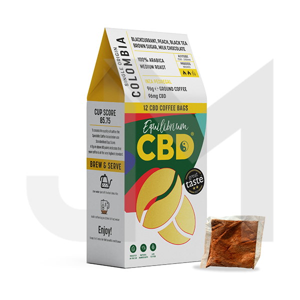96mg Equilibrium CBD Coffee x 12 coffee bags (Buy 1 Get 1 Free)