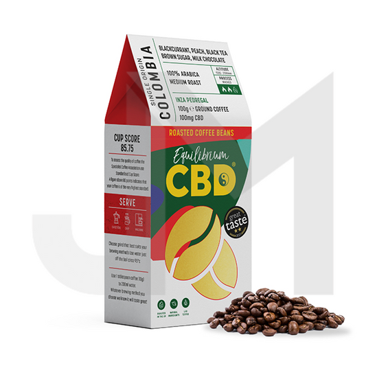 Equilibrium CBD 100mg Full Spectrum Whole Coffee Beans - 100g (Buy 1 Get 1 Free)