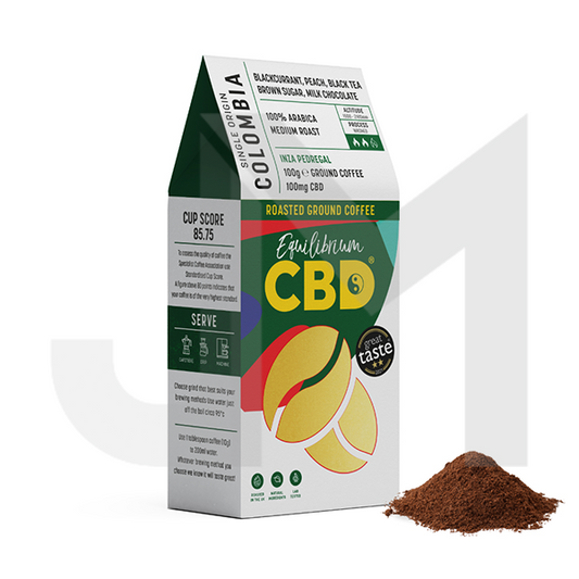 Equilibrium CBD 100mg Full Spectrum Ground Coffee Beans - 100g (Buy 1 Get 1 Free)