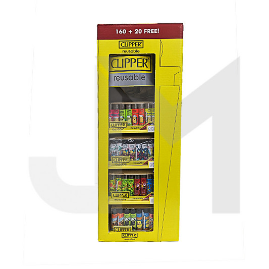 Clipper CP11RH 4 Tier Comboshape CDU 160 + 20 Mixed Design Lighters - CL3I128UKH