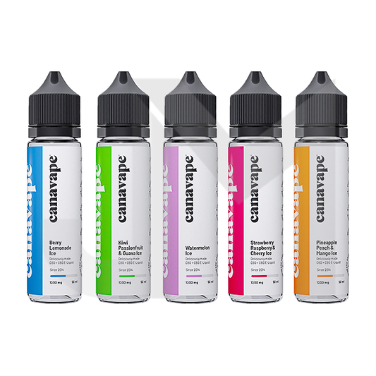Canavape 1250mg CBD + CBG  E-liquid 50ml (Various VG/PG Ratios)