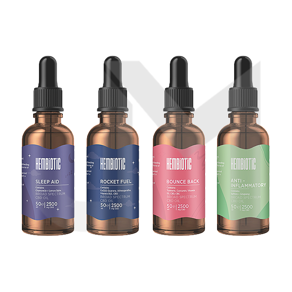 Hembiotic 2500mg Broad-Spectrum Bulk Functional CBD Oil - 50ml