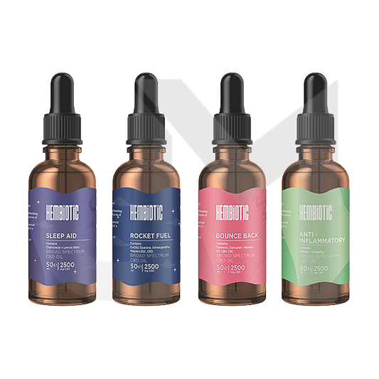 Hembiotic 2500mg Broad-Spectrum Bulk Functional CBD Oil - 50ml