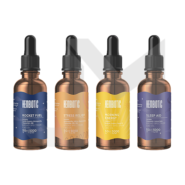 Hembiotic 5000mg Broad-Spectrum Bulk Functional CBD Oil - 50ml