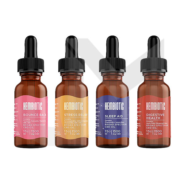 Hembiotic 1500mg Broad-Spectrum Functional CBD Oil - 15ml