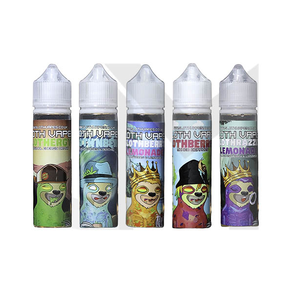 0mg Sloth Vapes 50ml Shortfill (70VG/30PG) (1 Free Nic Shot Per Shortfill)