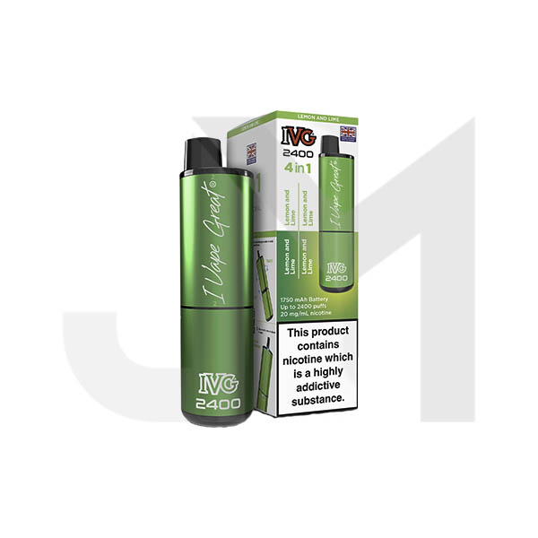 20mg IVG 2400 4 in 1 Pod Rechargeable Vape Kit 2400 Puffs