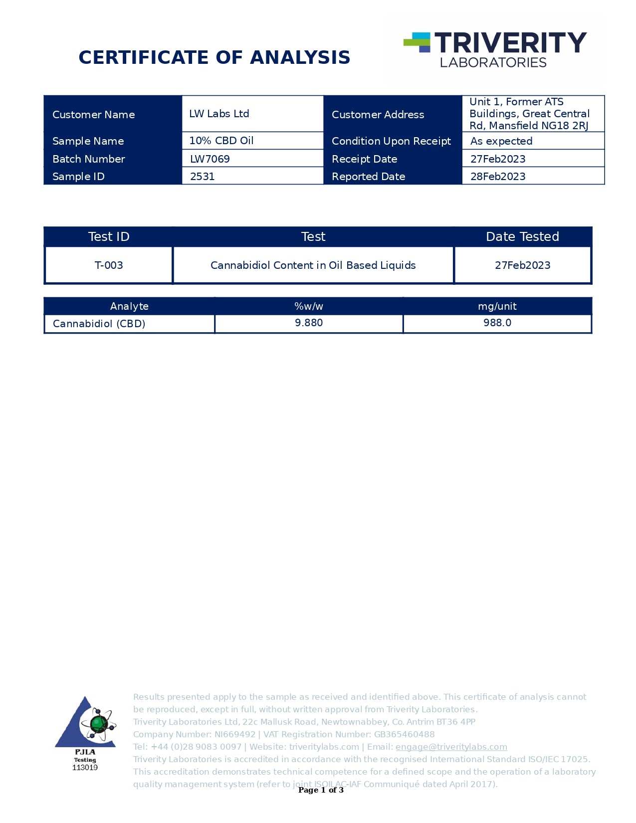 Bullet CBD 1000mg Broad Spectrum CBD Oil - 10ml