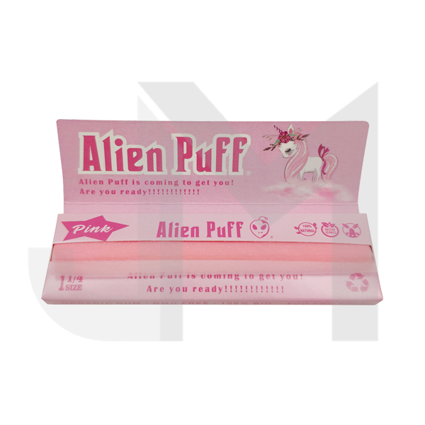 50 Alien Puff 1 1/4 Size Pink Rolling Papers ( HP2102AP )