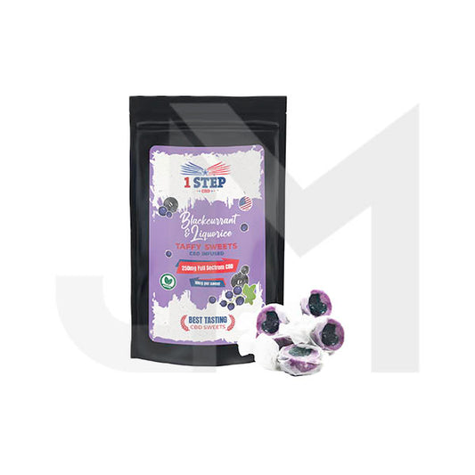 1 Step CBD 250mg Full Spectrum CBD Blackcurrant & Liquorice Taffy Grab Bag - 150g