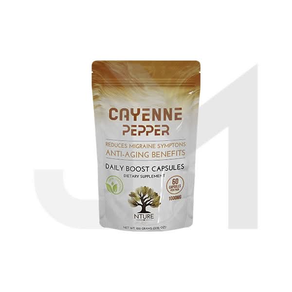 NTURE 1000mg Cayenne Pepper Capsules - 60 Caps