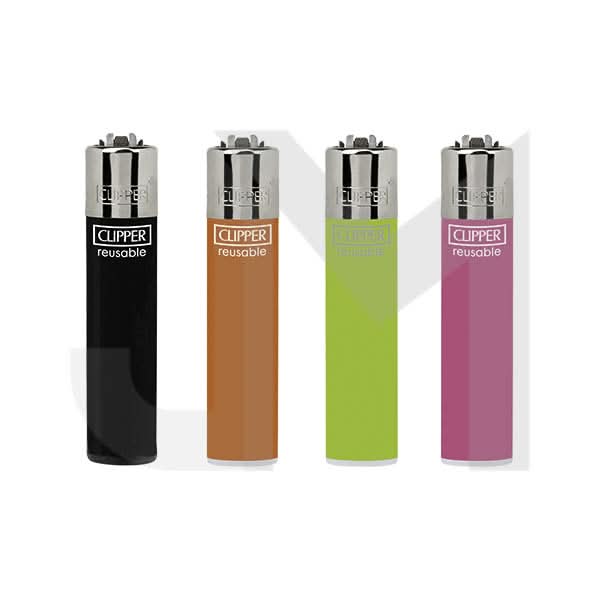 40 Clipper D40 CP11 Classic Flint Assorted Solid Colour Lighters - CL1C006UKH