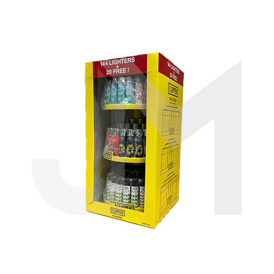 Clipper 3 Tier Display Carousel CP11RH 144 + 20 Mixed Design Lighters - CL3H158UKH