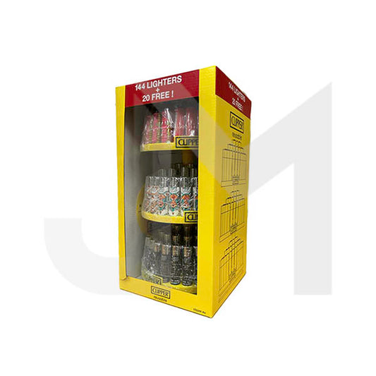 Clipper 3 Tier Display Carousel CP11RH 144 + 20 Mixed Design Lighters - CL3H162UKH