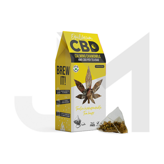 Equilibrium CBD 48mg Full Spectrum Chamomile Tea Bags  Box of 12 (Buy 1 Get 1 Free)