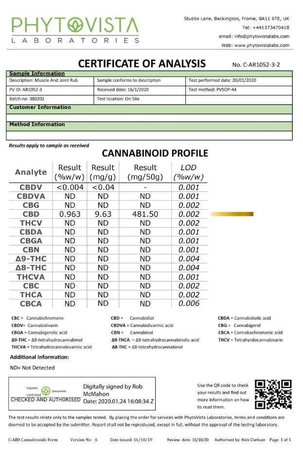 Orange County CBD 2000mg Deep Freeze Muscle Balm 100ml