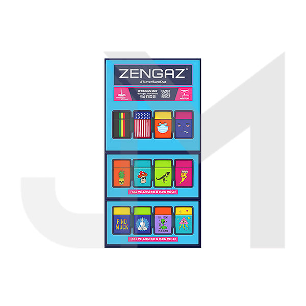 Zengaz Cube ZL-30 Chip Set (EU-S2) - Jet Flame Lighters Bundle + 48 Lighters with Cube display stand