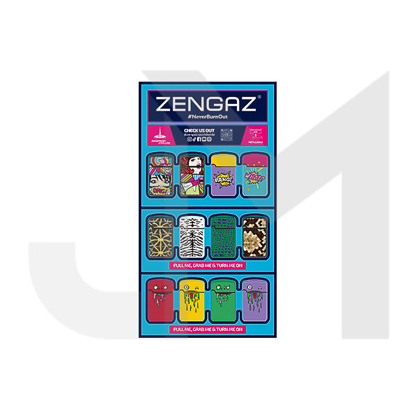 Zengaz Cube ZL-12 Royal Jet (EU-S5) - Jet Flame Lighters Bundle + 48 Lighters with Cube display stand