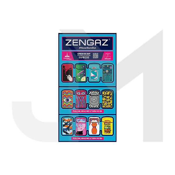 Zengaz Cube ZL-12 Royal Jet (EU-S6) - Jet Flame Lighters Bundle + 48 Lighters with Cube display stand