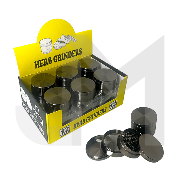 4 part Silver Metal Tobacco Grinder - PH6917