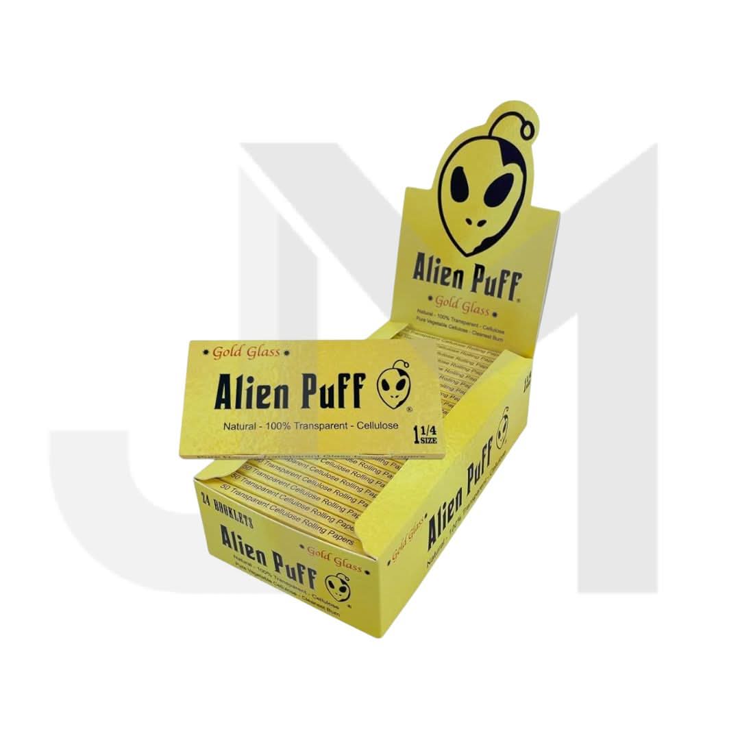Alien Puff 1.25 Size Transparent Glass Papers Pack 24 Booklets (HP2113)