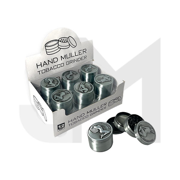 D&K 4 Parts Metal Tobacco Grinder Silver - 13264