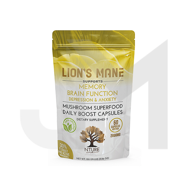NTURE 2000mg Lion Mane Mushroom Capsules - 60 Caps