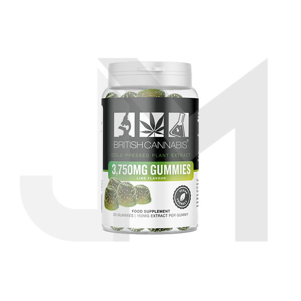 British Cannabis 3750mg Lime CBD Gummies- 25 Gummies