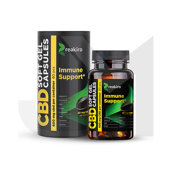 Reakiro 600mg CBD Full Spectrum Immune Support Capsules - 60 Caps (BUY 1 GET 1 FREE)