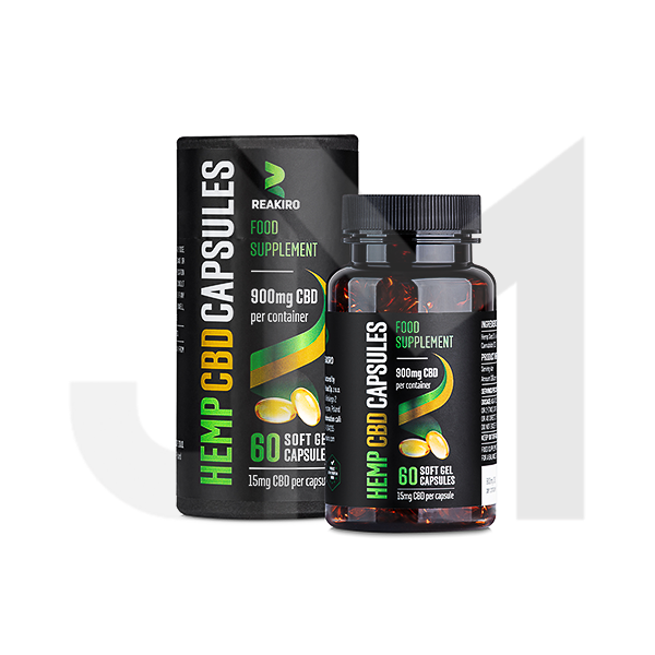 Reakiro 900mg Full Spectrum CBD Soft Gel Capsules - 60 Caps (BUY 1 GET 1 FREE)