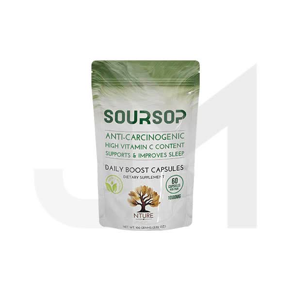 NTURE 1000mg Soursop Capsules - 60 Caps
