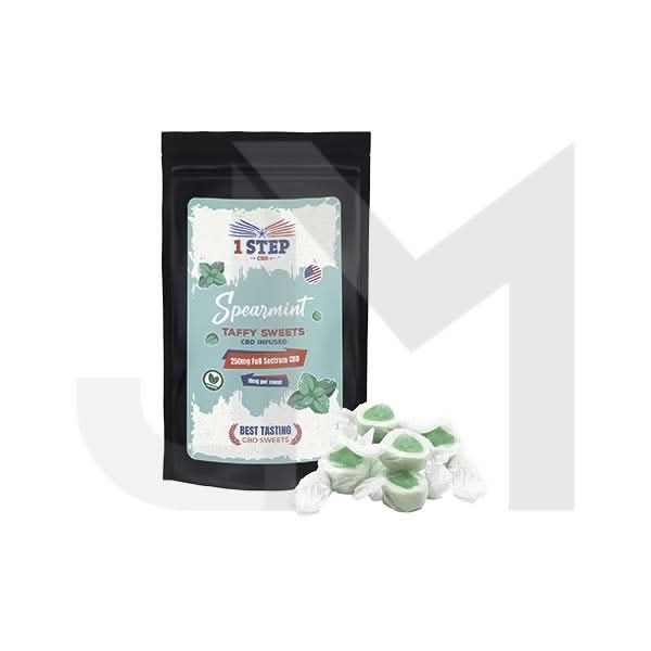 1 Step CBD 250mg Full Spectrum CBD Spearmint Taffy Grab Bag - 150g