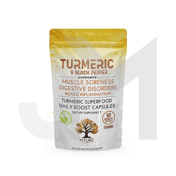NTURE 2000mg Turmeric & Black Pepper Capsules 60 Caps