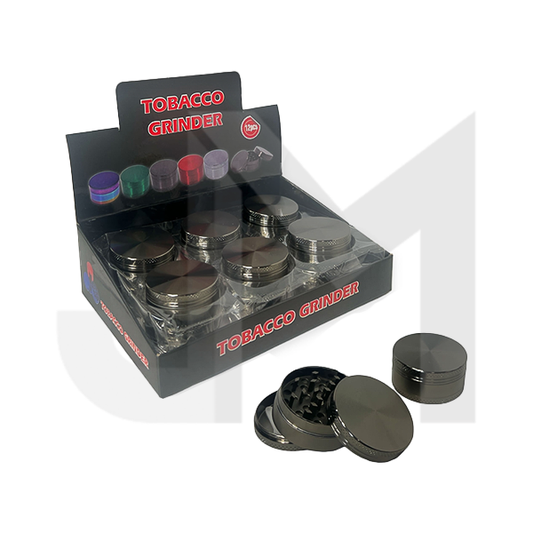 3 Parts Black Metal Tobacco Grinder - PH6906-Black