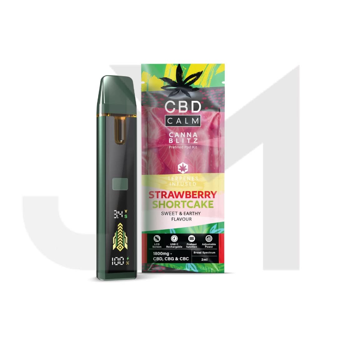 CBD Calm CANNABLITZ 1800mg CBD + CBG + CBC Prefilled Pod Vape Kit