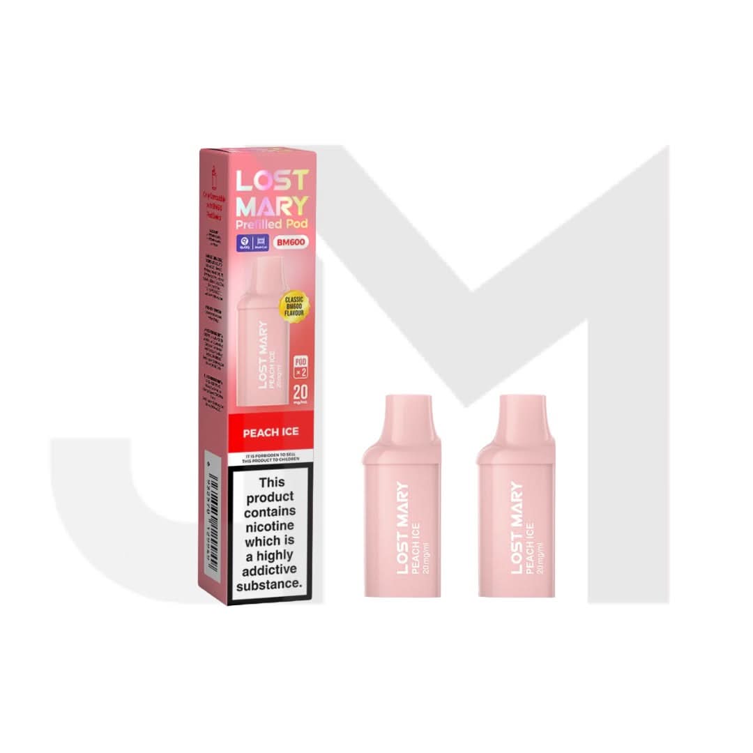 20mg Lost Mary BM600 Prefilled Replacement Pods 1200 Puffs - 2 Pcs