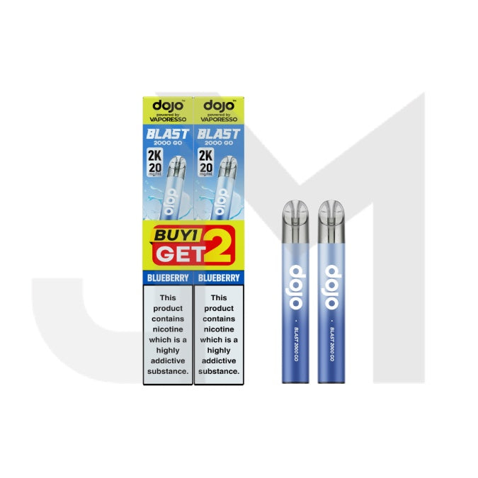 20mg Vaporesso Dojo Blast 2000 Go Transparent Prefilled Pod Vape Kit - Pack of 2
