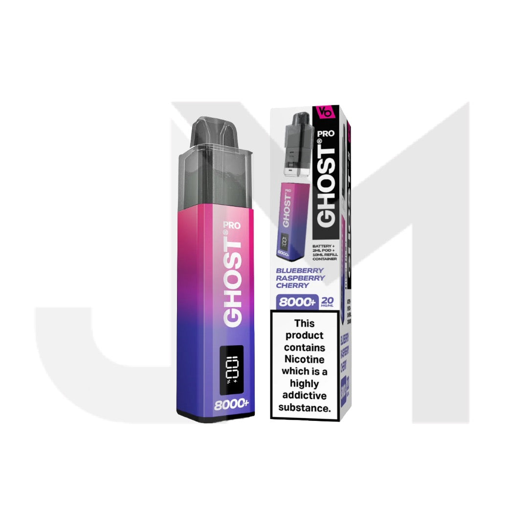 20mg Ghost Pro 8000+ By Vapes Bars Prefilled Pod Vape Kit