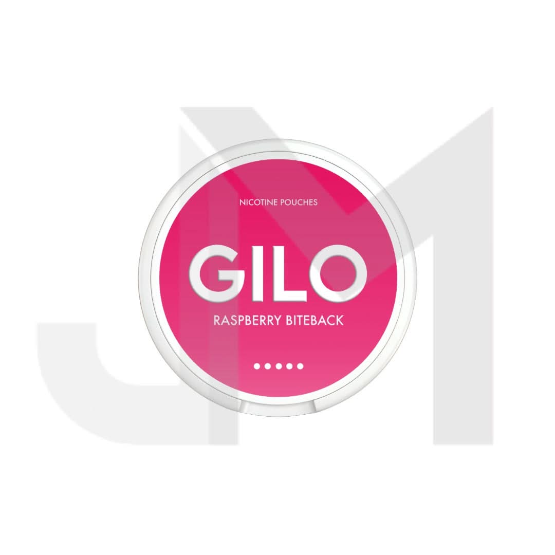 20mg GILO Nicotine Pouch Raspberry Biteback - 20 Pouches (Buy 1 Get 1 Free)