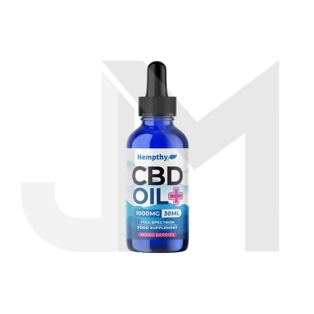 Hempthy 1000mg CBD Oil Full Spectrum Food Supplement Mixed Berries - 30ml