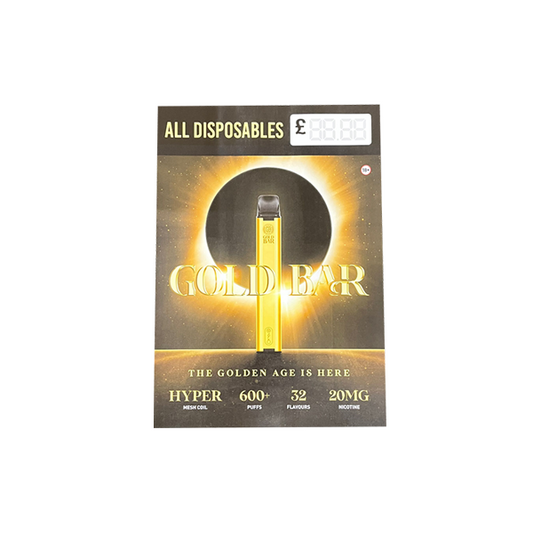 FREE Gold Bar Promotional A4 Poster RRP - For Your Business! 2 Per Customer