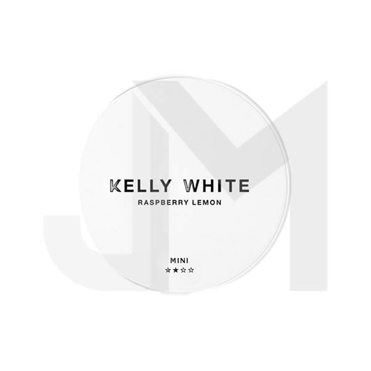 Short Dated :: 8mg Kelly White Mini Medium Raspberry Lemon Nicotine Pouches - 20 Pouches