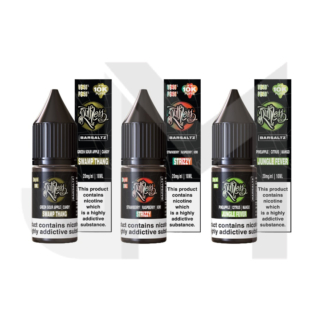 10mg Ruthless Bar Saltz Nic Salt 10ml (50VG/50PG) | UK Wholesale