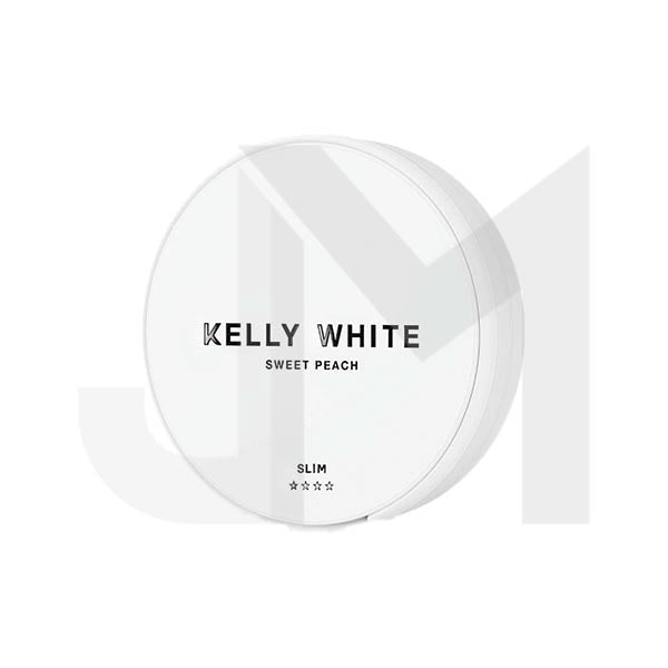 Short Dated :: 8mg Kelly White Slim Medium Sweet Peach Nicotine Pouches - 20 Pouches