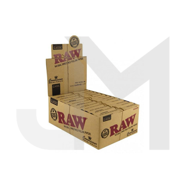 24 Raw Classic Connoisseur King Size Slim Rolling Papers + Pre-Rolled Tips
