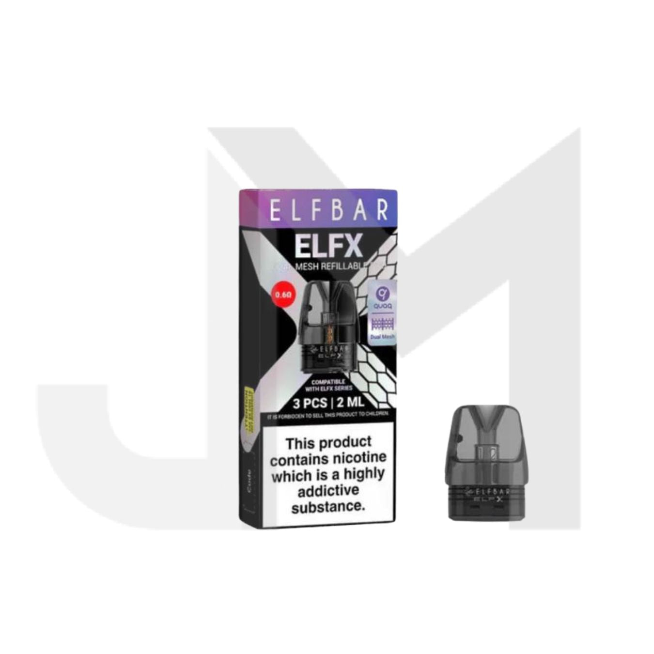 Elf Bar ELFX Empty Refillable Pods 2ml - 3 Pcs (0.6Ohm, 0.8Ohm)