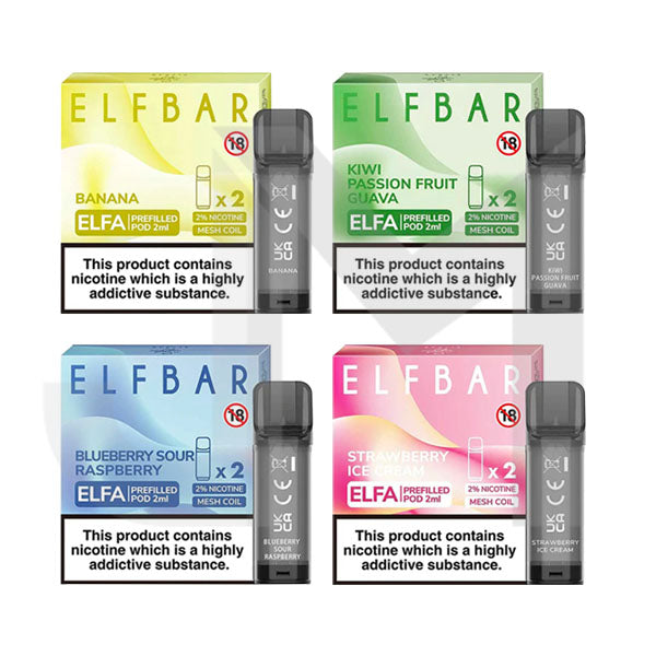 ELF Bar ELFA 20mg Replacement Prefilled Pods 2ml 1200 Puffs - 2 Pcs ELF Bar ELFA 20mg Replacement Prefilled Pods 2ml 1200 Puffs - 2 Pcs
