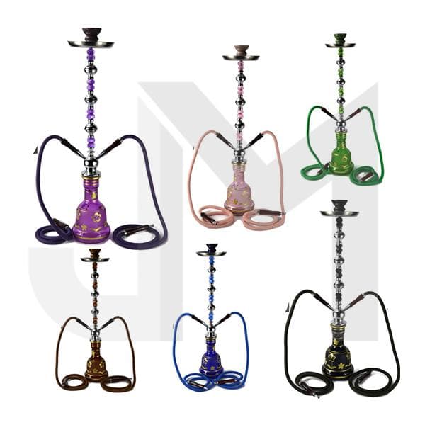 Large 2 Hose Shisha Hookah - Assorted Colours