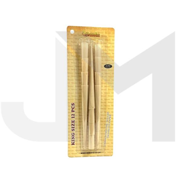 4Smoke King Size 12 piece Organic Brown Pre-rolled Rolling Paper