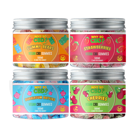 Why So CBD? 500mg Broad Spectrum CBD Small Vegan Gummies - 11 Flavours